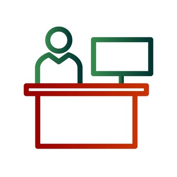 Reciption Line Gradient Vector Icon Design