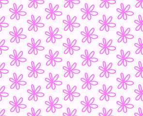 Hand drawn daisy seamless pattern. Vector illustration for printing, fabric, textile, manufacturing, wallpapers.