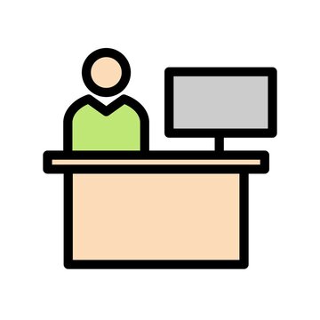 Reciption Line Filled Vector Icon Design