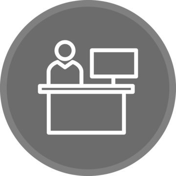  Reciption Line Circle Grey Vector Icon Design