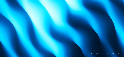 Fototapeta na wymiar Blue abstract wavy background for banner, flyer and poster. Dynamic effect. Vector illustration. Cover design template. Can be used for advertising, marketing or presentation.