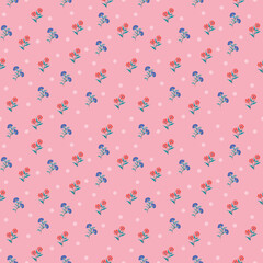 Tropical seamless pattern pinky and flower 