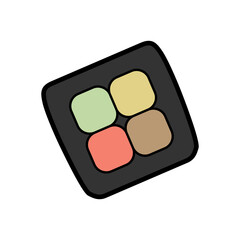 Eyeshadow four colors palette, vector illustration