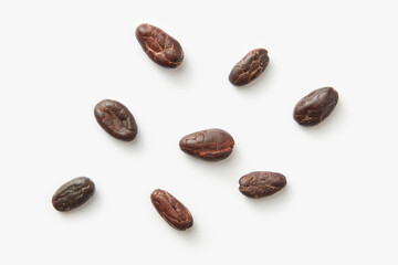 Few aromatic fresh cocoa beans