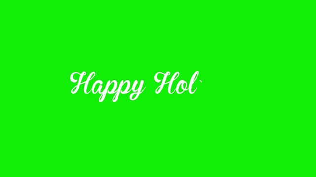 Happy holidays text writing animation (4K, green background for chroma key use ).