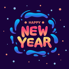 Happy New Year Fun Typography Vector