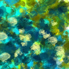 Fototapeta na wymiar Abstract Background Impressionist Green Yellow