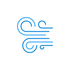Wind Flows vector concept blue creative line icon or sign