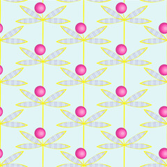 Pattern with floral ornament. flat vector illustration.