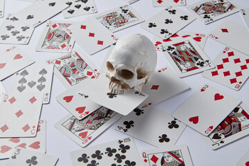 Skull with ace of clubs - Powered by Adobe