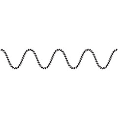 Yarn or rope wave as border of frame in marine illustration