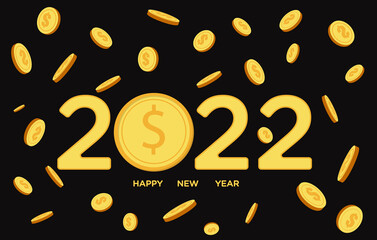 2022 background coin falling