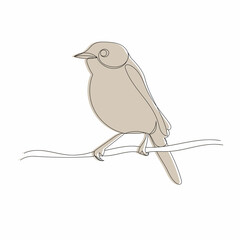 bird on branch sketch drawing, vector, isolated