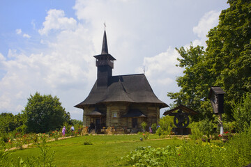 Fototapeta na wymiar Wooden Church in Village Museum in Chisinau, Moldova