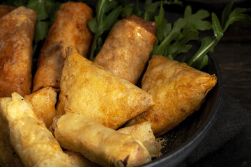 Traditional homemade assortment of moroccan food snacks. Typical arab food