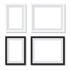 Blank Picture Frame Templates Set on White Background. Vector