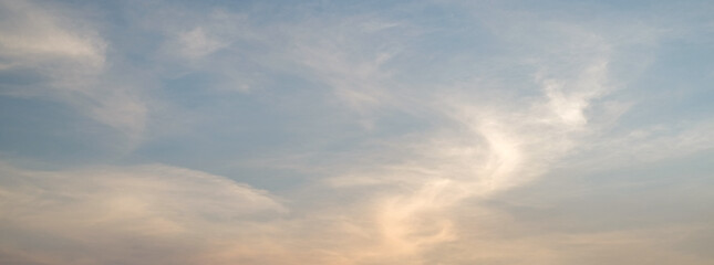 Beautiful sky with cloud. Nice sky with soft cloud for background. Twilight sky before sunset. Beautiful nature.