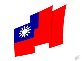 Taiwan flag in an abstract ripped design. Modern design of the Taiwan flag.