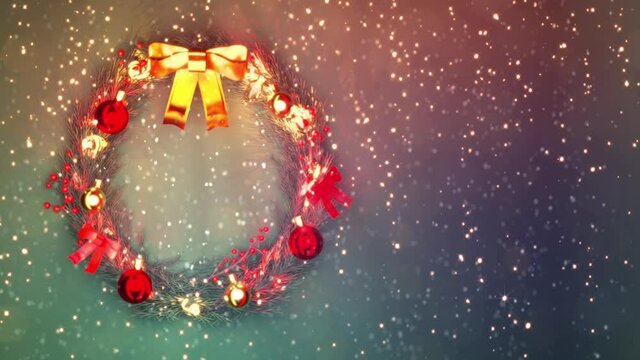 beautified colorful xmas circlet with empty space for your text