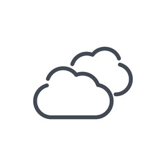 Two clouds and sky line icon. Weather and Climate vector outline sign.