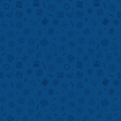 STEM vector concept blue seamless pattern or background