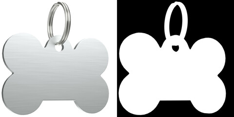 3D rendering illustration of a pet tag