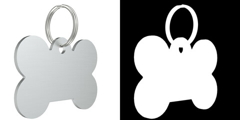 3D rendering illustration of a pet tag