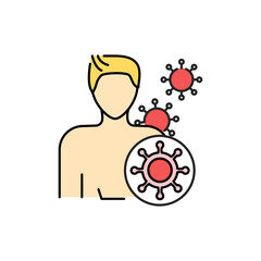 Autoimmune disease color line icon. Human diseases.