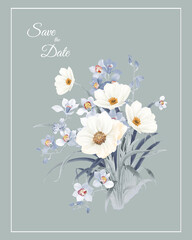 watercolor flowers , suitable for fabric, greeting card, wallpaper, packaging