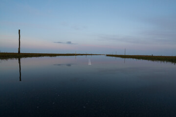 Flooded road to Holy Island