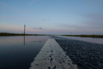 Flooded road to Holy Island