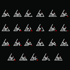 LZA to LZZ letter logo creative design, Multiple triple letter logo design