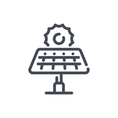 Solar panel line icon. Alternative energy sources vector outline sign.