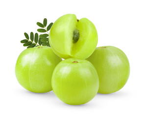 Indian gooseberries on white