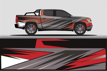 Obraz premium Car livery wrap decal, rally race style vector illustration abstract background