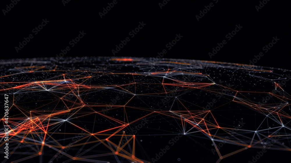Poster earth logistics/connection lines around earth globe, futuristic technology theme background logistic