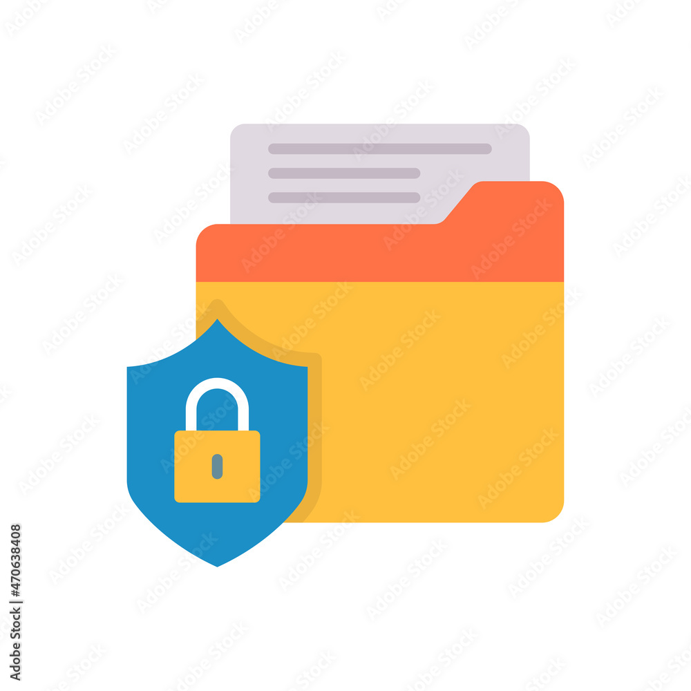 Poster data protection vector flat icon design illustration. web and mobile application symbol on white bac