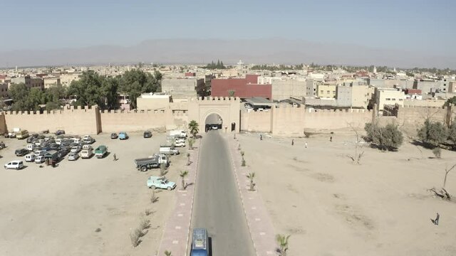 Drone shot over Taroudant, in the south Morocco
