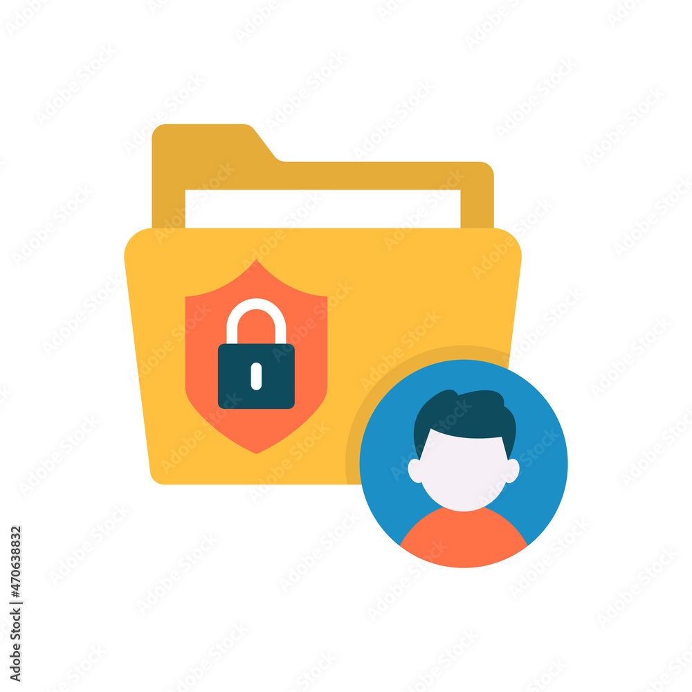 Poster user data vector flat icon design illustration. web and mobile application symbol on white backgroun
