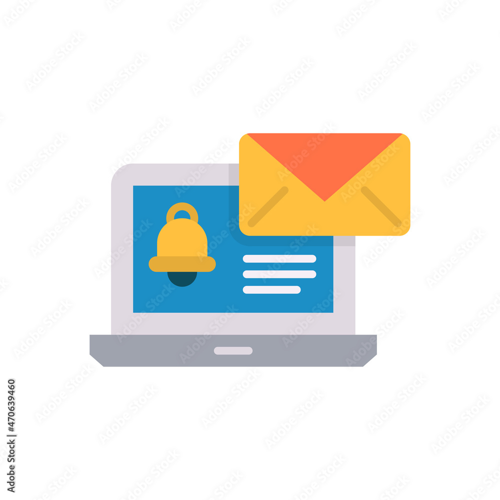 Poster email notification vector flat icon design illustration. web and mobile application symbol on white 