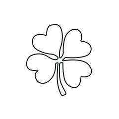 Four-leaf Clover silhouette symbol sign vector