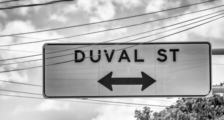 Duval Street sign in Key West, Florida.