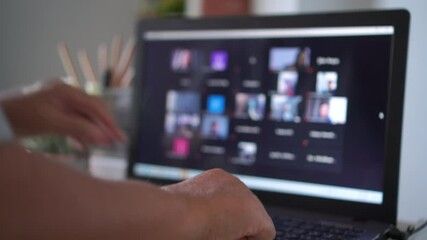 Blurred of New normal life Asian teacher teachinng online meeting via video conference when Covid-19 Coronavirus outbreak pandemic. Education Social distancing learning webinar seminar with student