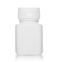 White medical bottle, isolated on white background