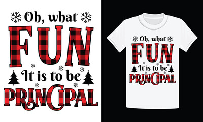 Fototapeta premium Christmas Principal, Principal T-Shirt Design