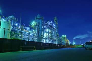 京浜工業地帯川崎市東扇島の夜景