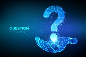 Question Mark Low Poly Abstract Question Sign Hand Ask Symbol