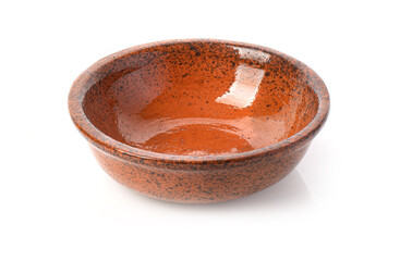 clay plate isolated on a white