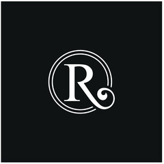 initial letter R inspiring logo design template 