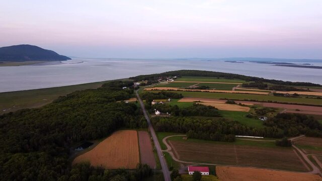Aerial view of ile d&rsquo;Orl&eacute;ans at sunset